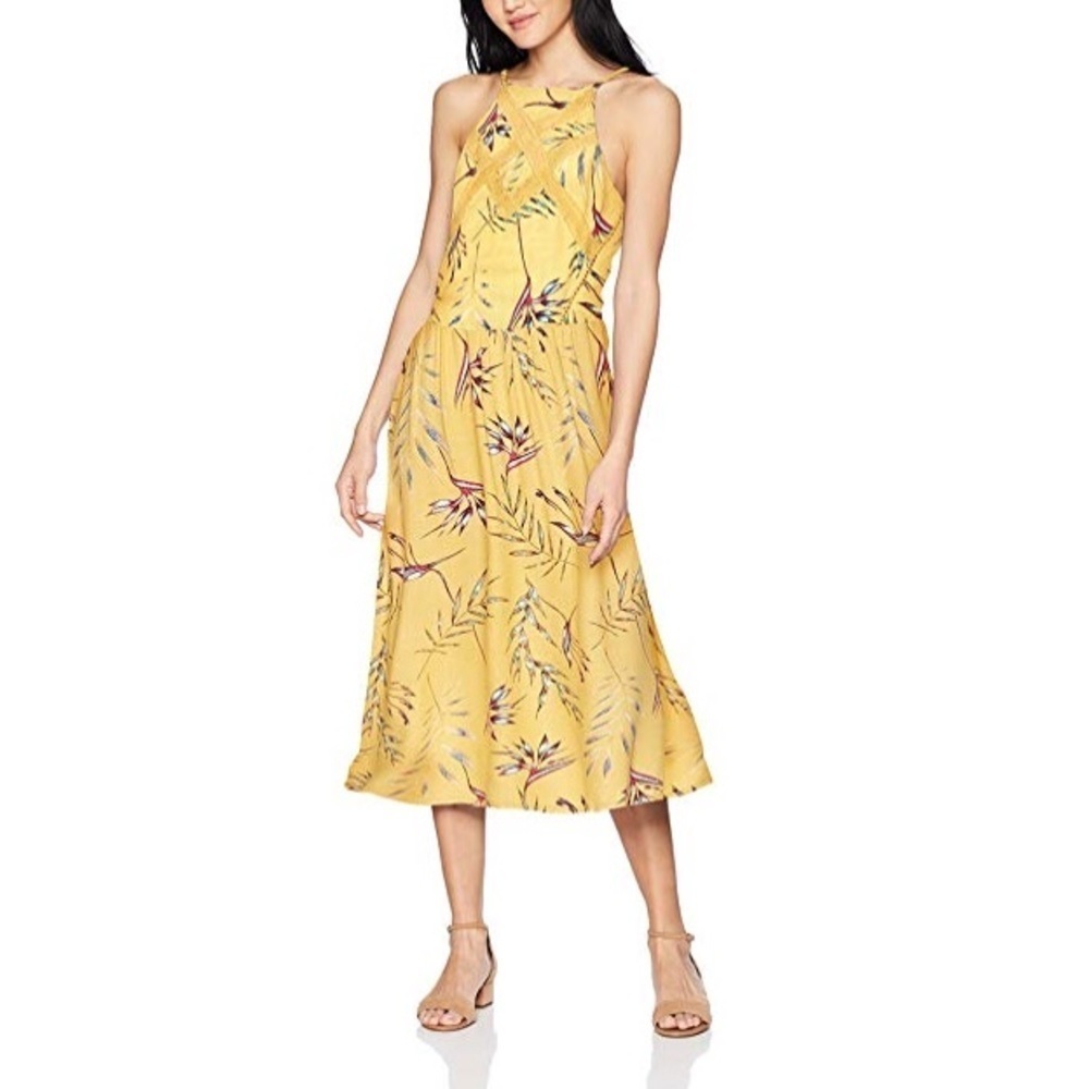Roxy Yellow Floral Midi Dress